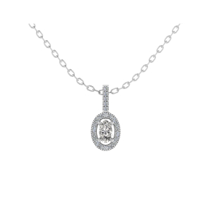 Talisha Natural Diamond 4 Prong Halo Pendant Necklaces