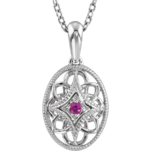 Pilvi Natural Ruby Platinum 4 Prong  Necklaces