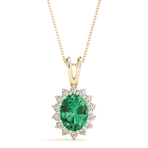 Vanessah Emerald Yellow Gold Prong Set 