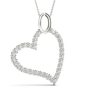 Reina Natural Diamond Platinum Shared Prong Heart Necklaces