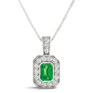 Veru Emerald Silver Bezel Set 