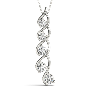 Dempsey Lab-Created Diamond Round cut Bezel Set  Journey Pendant Necklace