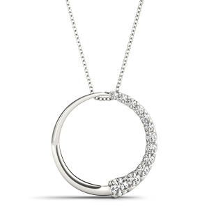 Dylan Lab-Created Diamond Round cut Pave Set  Journey Pendant Necklace