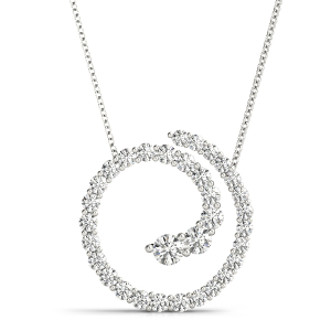 Jasper Lab-Created Diamond Round cut Prong Set  Journey Pendant Necklace