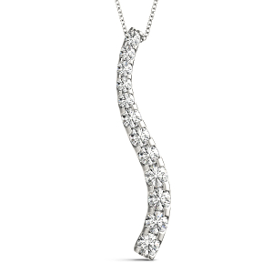 Byron Lab-Created Diamond Round cut Bezel Set  Journey Pendant Necklace