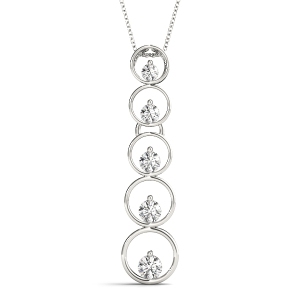 Heath Lab-Created Diamond Round cut Bezel Set  Journey Pendant Necklace