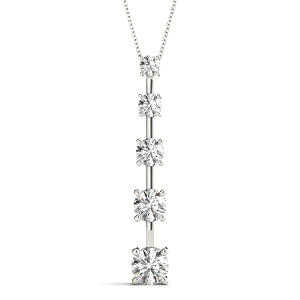 Thomas Lab-Created Diamond Round cut Pave Set  Journey Pendant Necklace