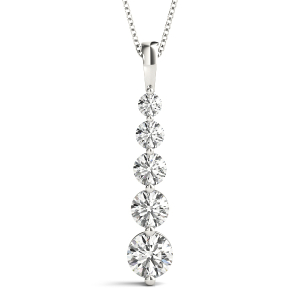 Carter Lab-Created Diamond Round cut Prong Set  Journey Pendant Necklace