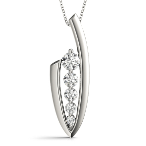 Vincent Lab-Created Diamond Round cut Bezel Set  Journey Pendant Necklace