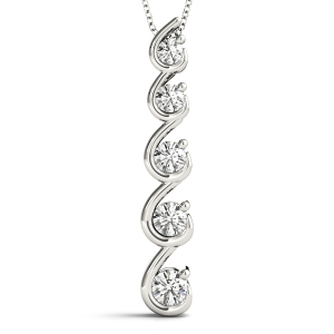 Wilson Lab-Created Diamond Round cut Journey Pendant Necklace