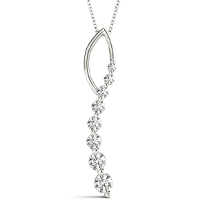 Brooks Lab-Created Diamond Round cut Prong Set  Journey Pendant Necklace