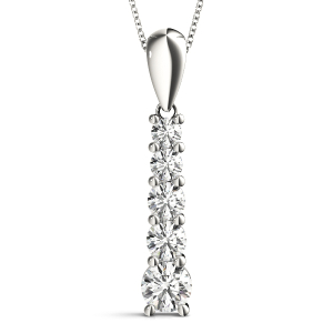 Zachary Lab-Created Diamond Round cut Prong Set  Journey Pendant Necklace