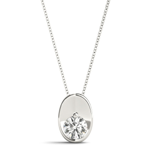Natural Diamond Solitaire Pendant Necklaces