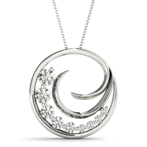 Harvey Lab-Created Diamond Round cut Prong Set  Journey Pendant Necklace