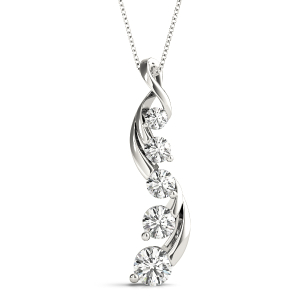 Michael Lab-Created Diamond Round cut Bezel Set  Journey Pendant Necklace