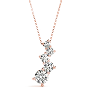 Silas Lab-Created Diamond Rose Gold Prong Set  Journey Pendant Necklace