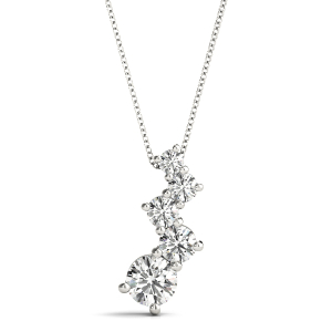 Silas Lab-Created Diamond Round cut Prong Set  Journey Pendant Necklace