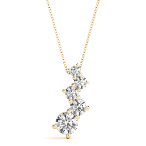 Silas Lab-Created Diamond Yellow Gold Prong Set  Journey Pendant Necklace