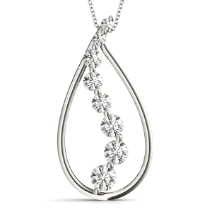 Sebastian Lab-Created Diamond Round cut Prong Set  Journey Pendant Necklace