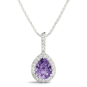 Halo Pendant Amethyst Platinum 