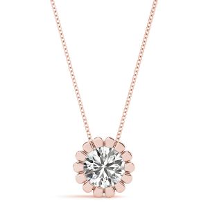 Tya Natural Diamond Rose Gold Solitaire Pendant Necklaces