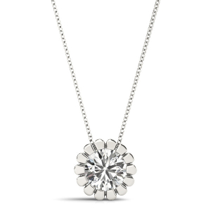 Natural Diamond Solitaire Pendant Necklaces