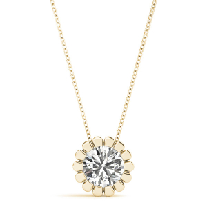 Tya Natural Diamond Yellow Gold Solitaire Pendant Necklaces