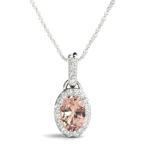 Halo Pendant Morganite 