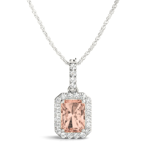 Halo Pendant Morganite 