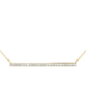 Gabriella Natural Yellow Gold Bar Set Diamond Necklace