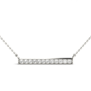 Gabrella Lab-Created Round cut Bar Set  Diamond Necklace