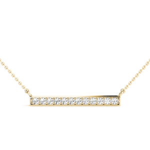 Gabrella Lab-Created Yellow Gold Bar Set Diamond Necklace