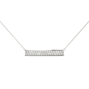 Anna Lab-Created Round cut Bar Set  Diamond Necklace