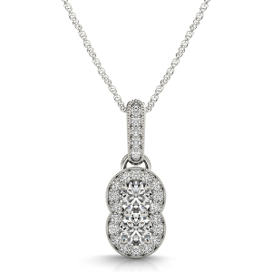 Jackson Lab-Created Diamond Round cut Prong Set Drop Pendant Necklace