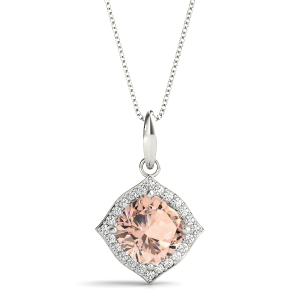 Halo Pendant Morganite 