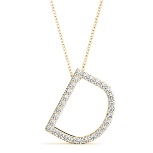 Draper Lab-Created Yellow Gold Prong Set Diamond Initial Necklace