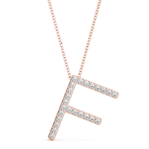 Flynn Lab-Created Rose Gold Prong Set Diamond Initial Necklace