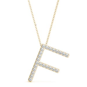 Flynn Lab-Created Yellow Gold Prong Set Diamond Initial Necklace