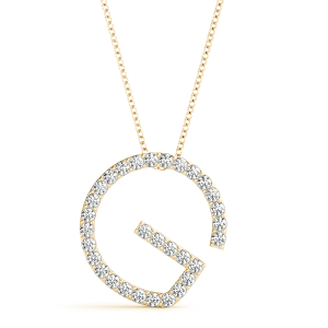 Griffin Lab-Created Yellow Gold Prong Set Diamond Initial Necklace