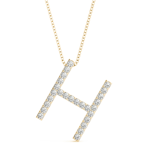 Harris Lab-Created Yellow Gold Prong Set Diamond Initial Necklace