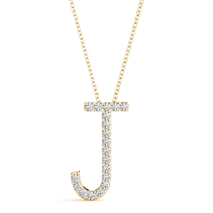 Jovian  Lab-Created Yellow Gold Prong Set Diamond Initial Necklace