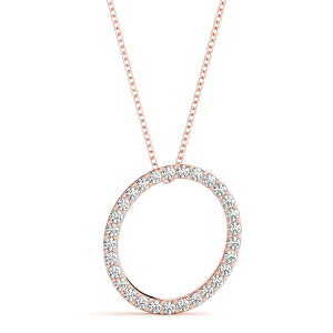 Orion Lab-Created Rose Gold Prong Set  Diamond Initial Necklace