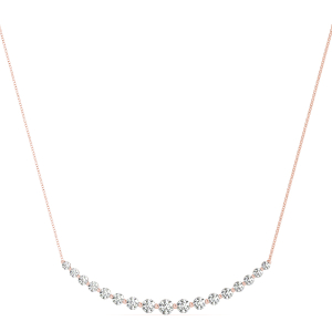 Delfiah Lab-Created Rose Gold Share Prong Set Diamond Necklace