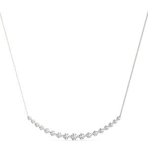 Delfiah Lab-Created Round cut Share Prong Set Diamond Necklace