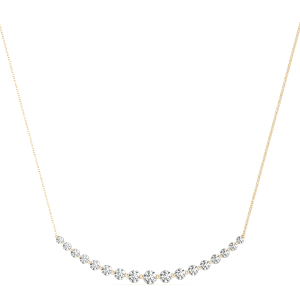 Delfiah Lab-Created Yellow Gold Share Prong Set Diamond Necklace