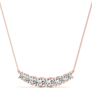 Clarah Lab-Created Rose Gold Prong Set Diamond Necklace