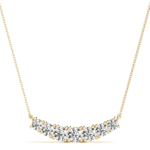 Clarah Lab-Created Yellow Gold Prong Set Diamond Necklace