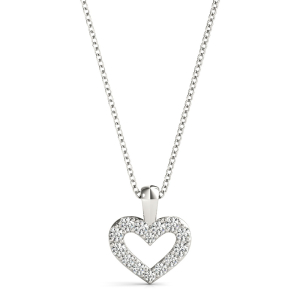 Blessy Natural Diamond Round cut 4 Prong  Heart Necklaces