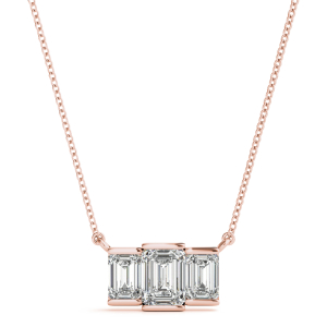 Jonit Lab-Created Rose Gold Bar Set Diamond Necklace