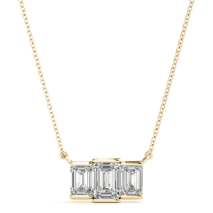 Jonit Lab-Created Yellow Gold Bar Set Diamond Necklace